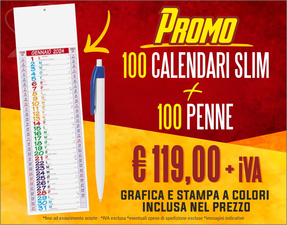 100 CALENDARI SLIM+100 PENNE